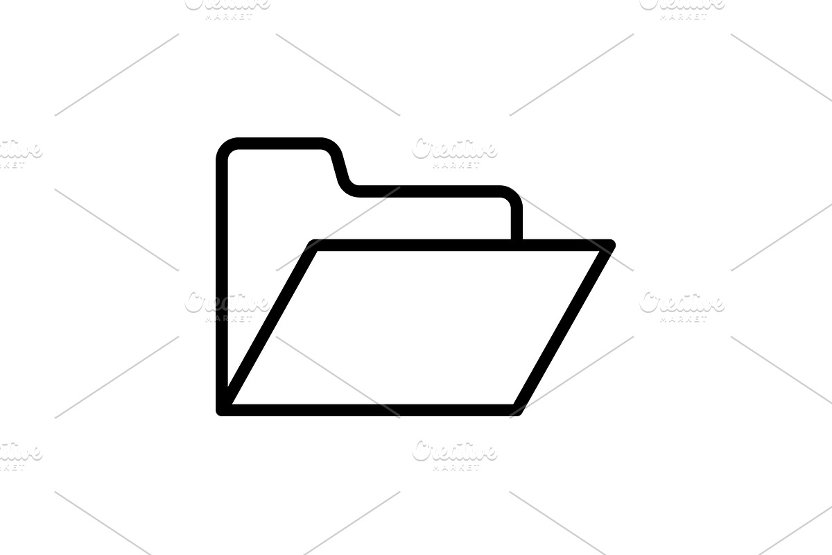 Web line icon. Folder. black  in Graphics - product preview 8