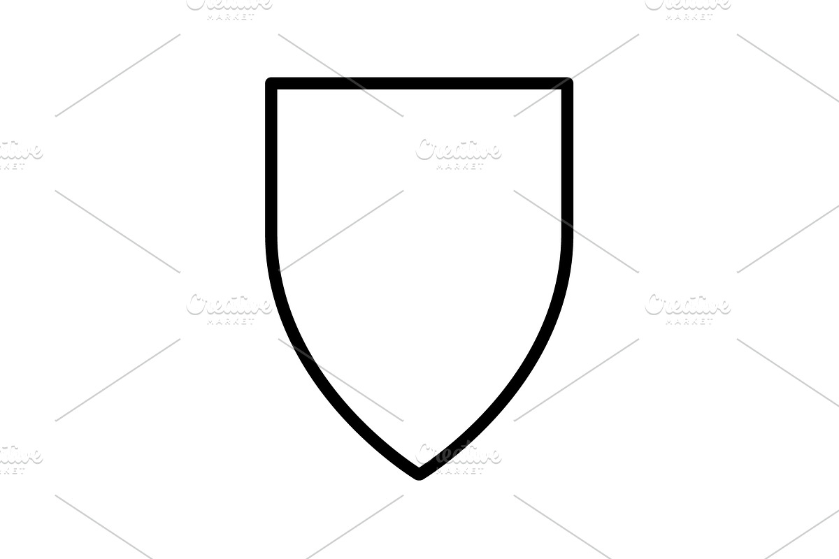 Web line icon. Shield. black  in Graphics - product preview 8