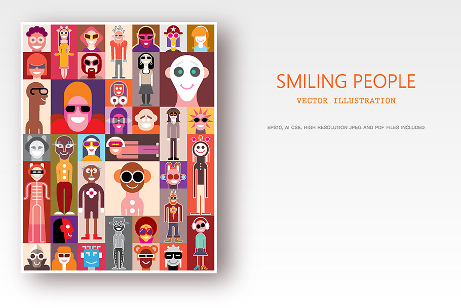 Smiling People / Surprised People in Illustrations - product preview 8