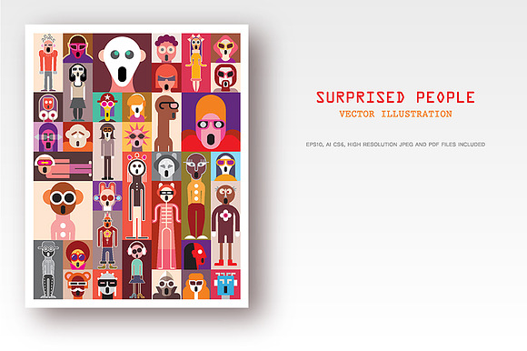 Smiling People / Surprised People in Illustrations - product preview 1