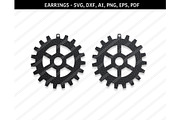 Gears earring,svg,dxf,ai,eps,png,pdf