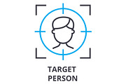 target person thin line icon, sign, symbol, illustation, linear concept, vector 