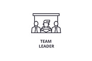 team leader thin line icon, sign, symbol, illustation, linear concept, vector 