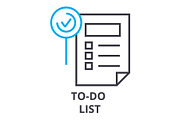 to do list thin line icon, sign, symbol, illustation, linear concept, vector 
