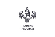 training program thin line icon, sign, symbol, illustation, linear concept, vector 