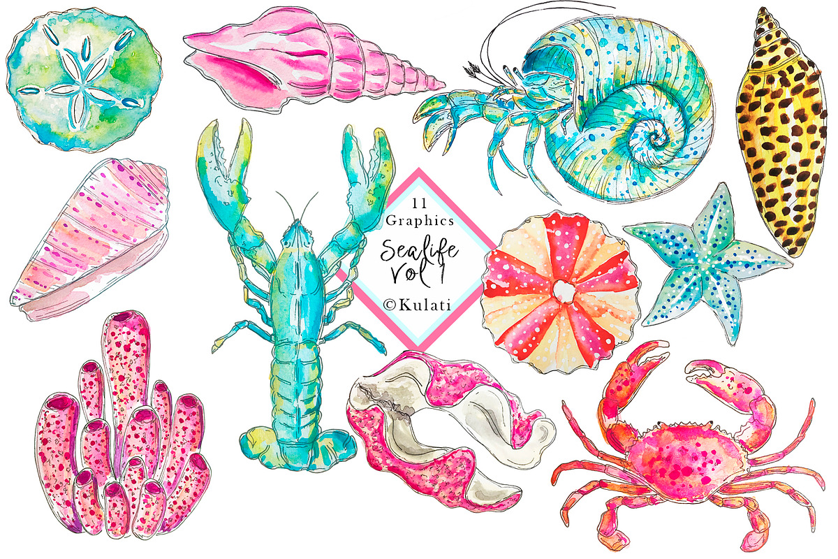Watercolor Nautical Clipart  in Illustrations - product preview 8