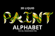 3D Liquid Paint Alphabet