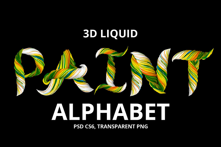 3D Liquid Paint Alphabet