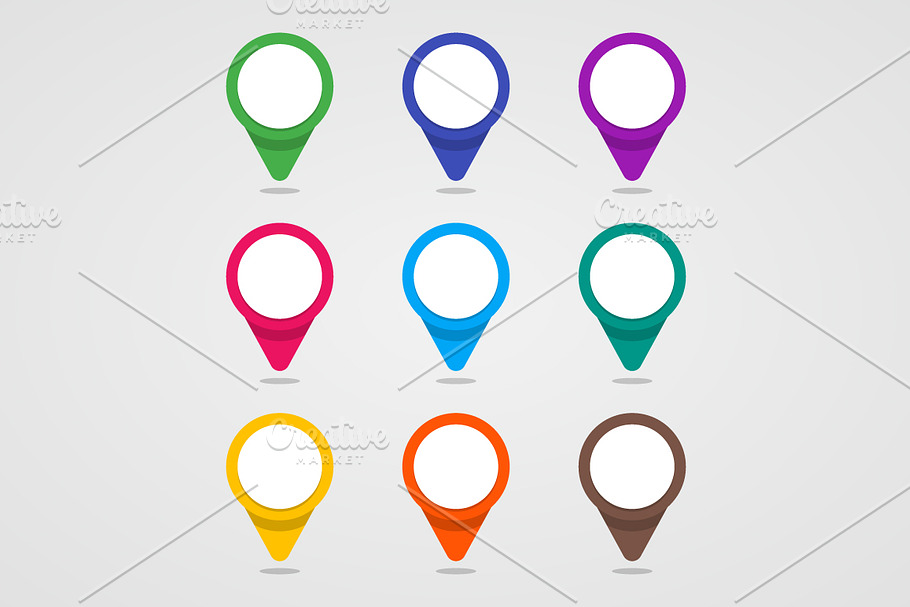 Set of colorful map pointer. in Illustrations - product preview 8