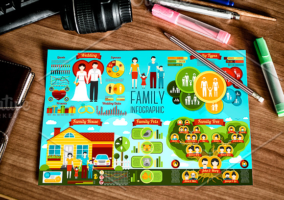 Set of Family Infographics in Illustrations - product preview 1