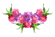 Watercolor floral composition frame