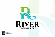 River / Letter R - Logo Template