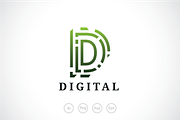Digital D Letter Logo Template