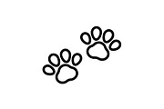 Web line icon. Animal footprint. 