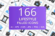 166 Lifestyle Filled Icons