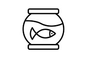 Web line icon. Aquarium. black