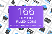 166 City Life Filled Icons