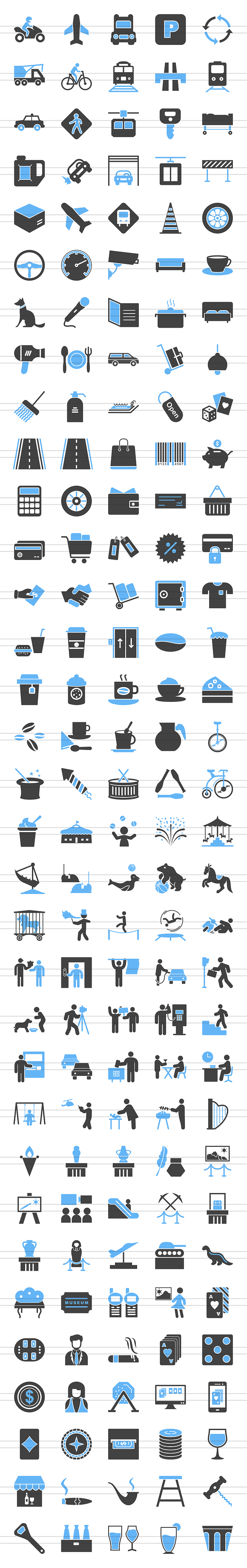 166 City Life Filled Icons in Graphics - product preview 1
