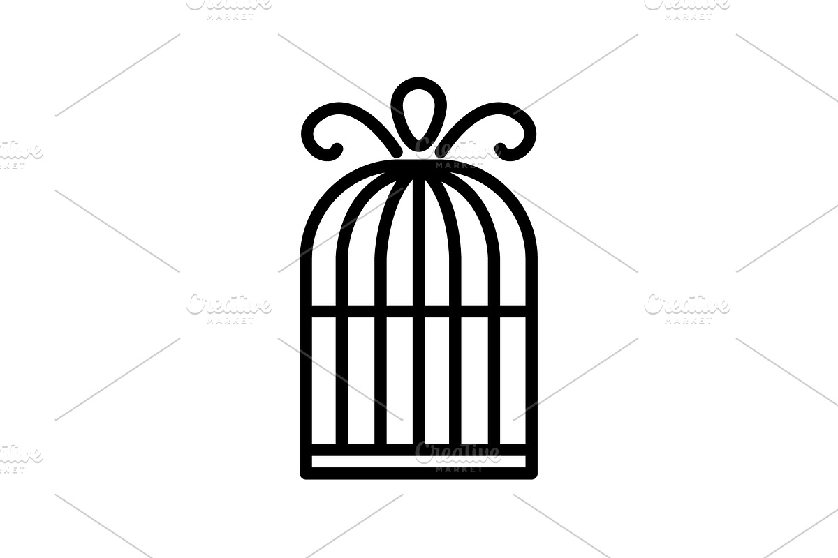 Web line icon. Birdcage. black  in Graphics - product preview 8