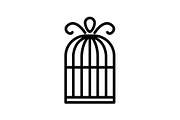 Web line icon. Birdcage. black 
