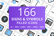 166 Signs & Symbols Filled Icons