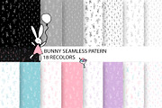 Bunny line seamless pattern for kids