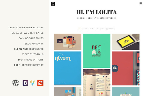 Lolita - WordPress Theme in WordPress Portfolio Themes - product preview 1