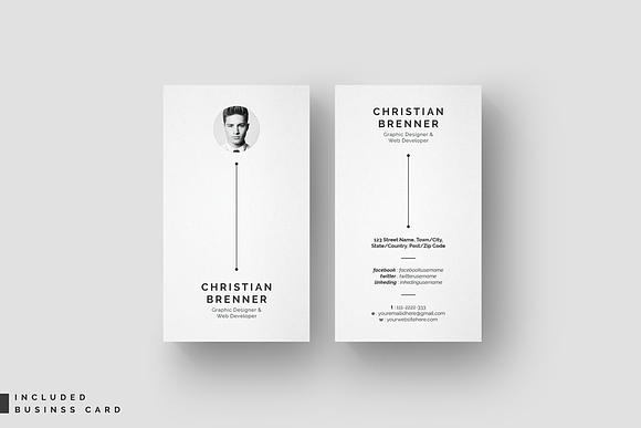 Elegant Resume Template in Resume Templates - product preview 1