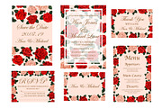 Wedding ceremony invitation card with rose flower
