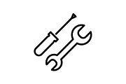 Web line icon Wrench and screwdriver