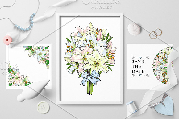 Lily, Bouquet and Wedding Design in Illustrations - product preview 1