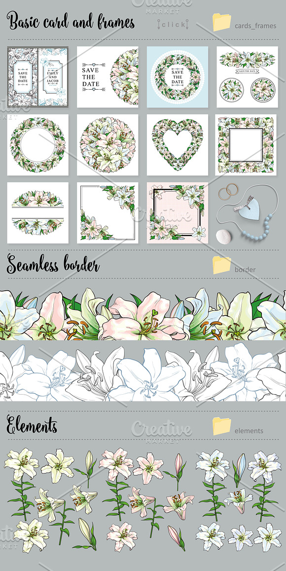 Lily, Bouquet and Wedding Design in Illustrations - product preview 6