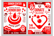 Donation blood poster for World Donor Day design
