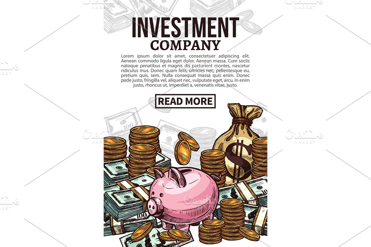 Investment poster with money or cash currency in Illustrations - product preview 8