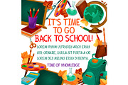 Back to School vector education time poster