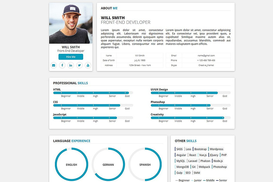 Redax WP - Simple OnePage CV Resume in WordPress Portfolio Themes - product preview 8