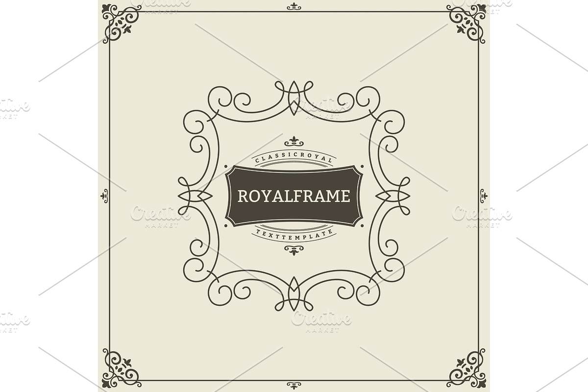 Vintage Ornament Greeting Card Vector Template. Retro Luxury Invitation, Royal Certificate. Flourishes frame. Vintage Background, Vintage Frame, Vintage Ornament, Ornaments Vector, Ornamental Frame in Illustrations - product preview 8