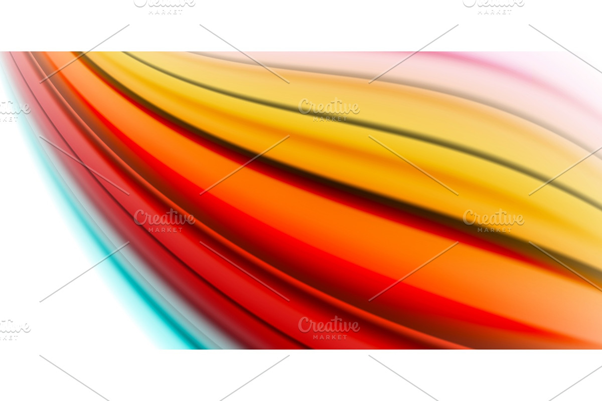 Gel jelly fluid flowing liquid rainbow style colours, wave abstract background, modern minimal colorful design in Illustrations - product preview 8