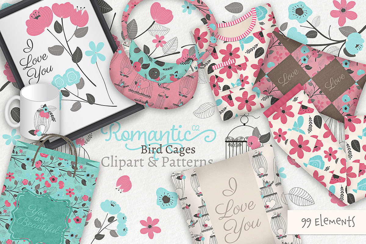 Romantic Bird Cages 02 in Illustrations - product preview 8