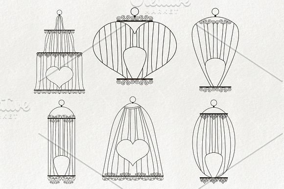 Romantic Bird Cages 02 in Illustrations - product preview 3