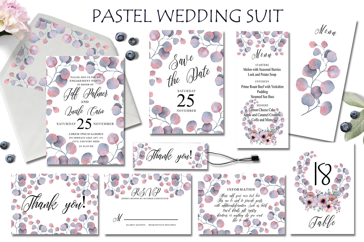 Pastel Wedding Suit in Wedding Templates - product preview 8