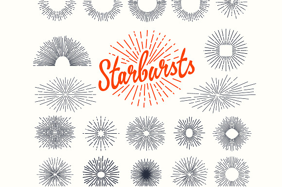 +66 Vintage starburst bundle in Illustrations - product preview 2