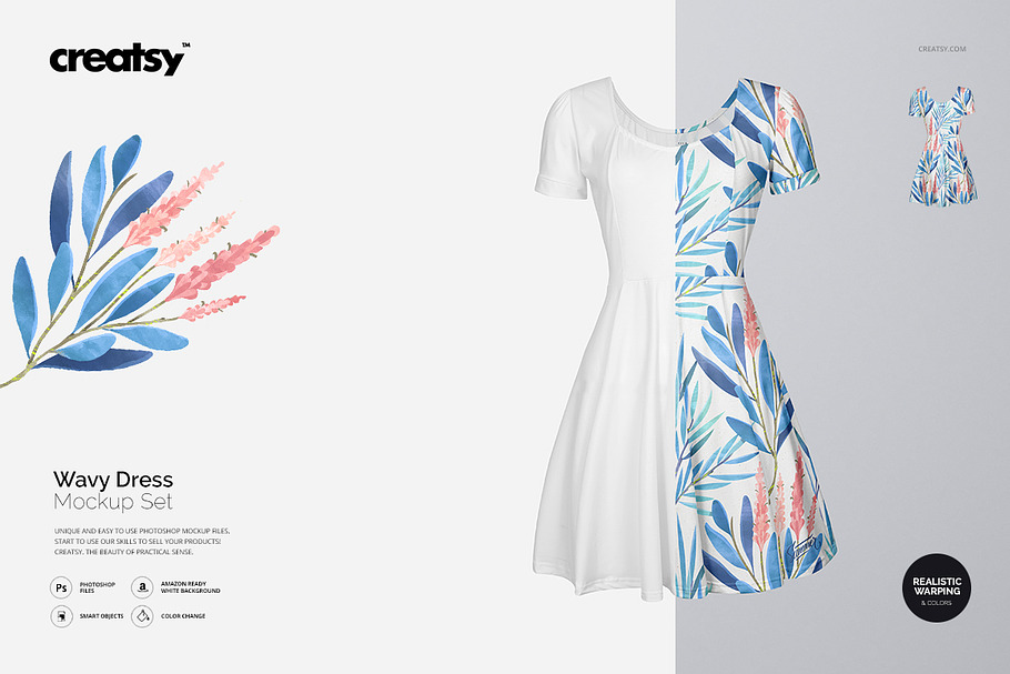 Wavy Dress Mockup Set in Product Mockups - product preview 8