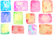 Watercolor Square & Rectangle Shapes