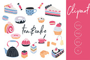 Tea and Cake Clipart Set