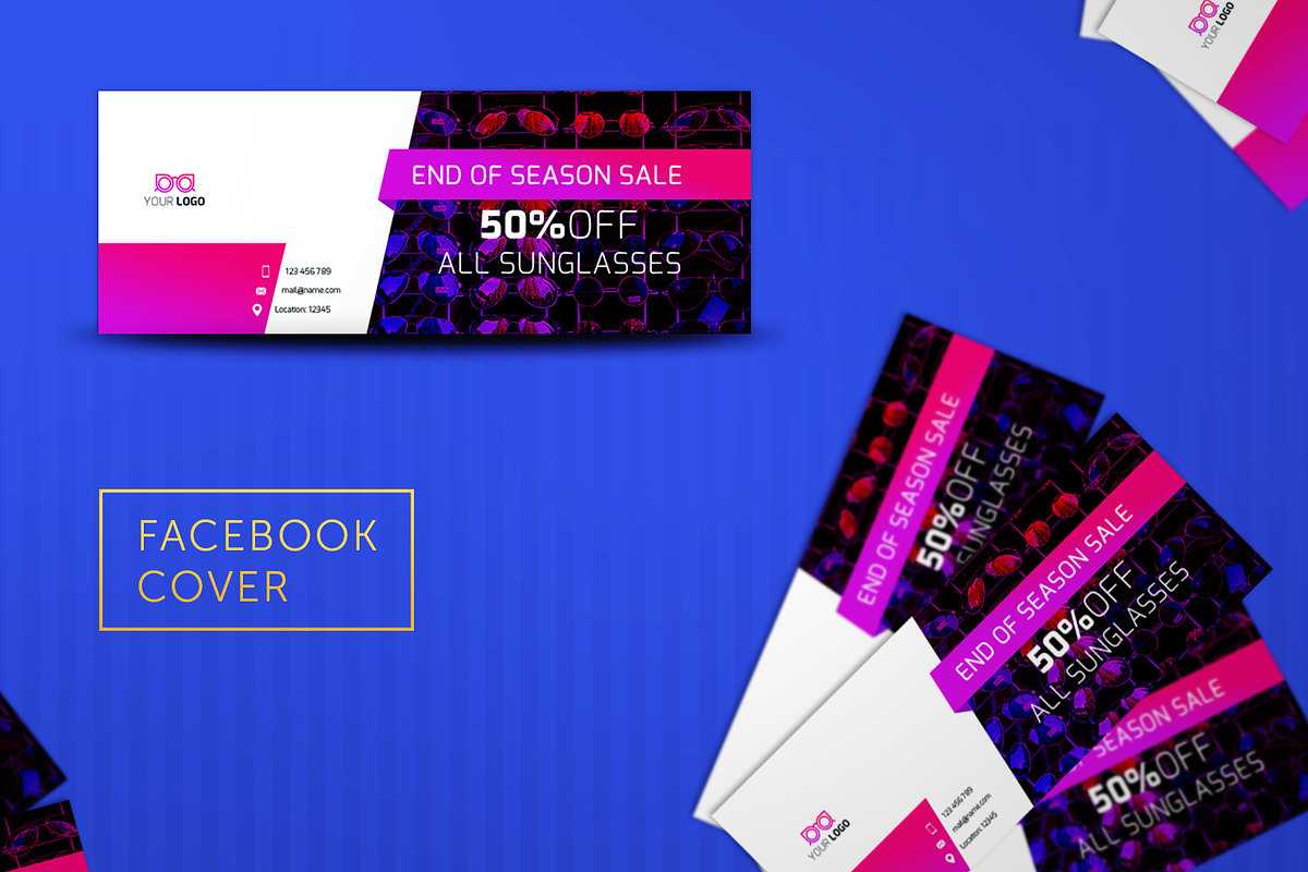 Glasses Shop Facebook Cover #010 in Facebook Templates - product preview 8