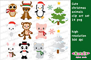 Christmas animals / clip art set