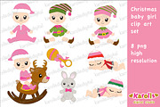 Christmas baby girl / clip art set