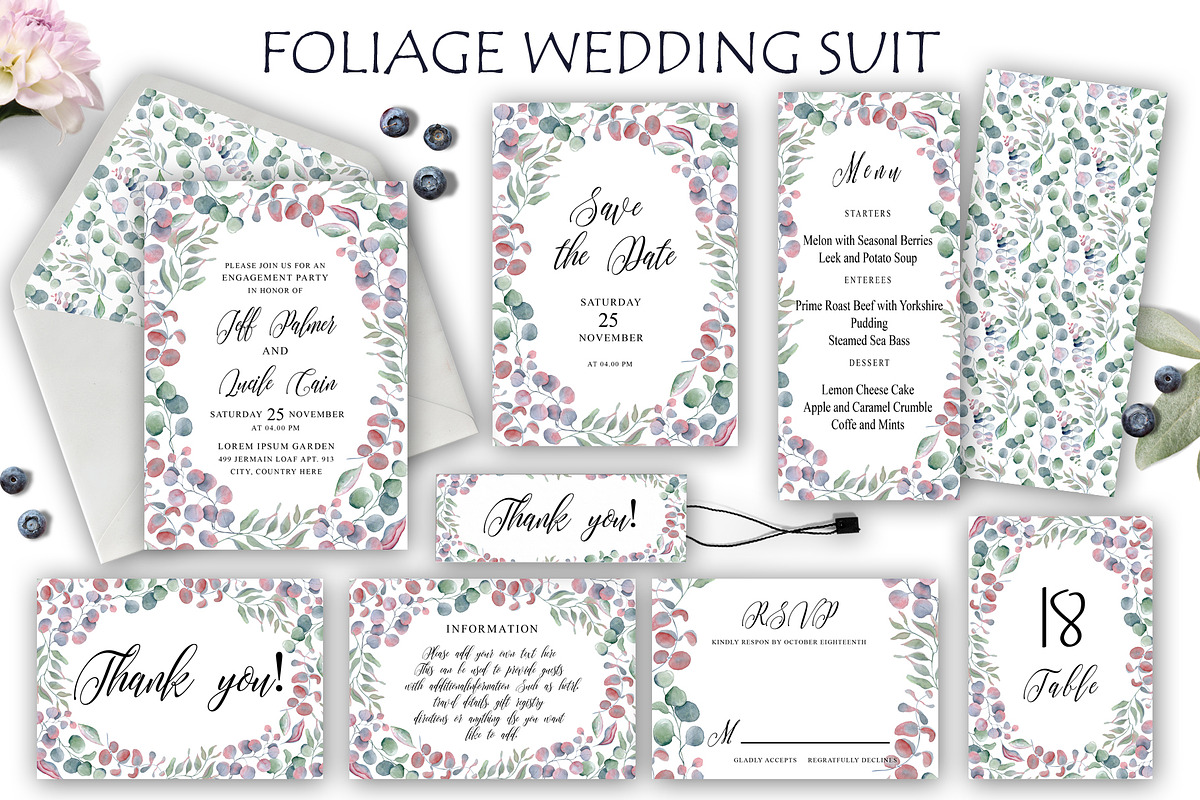 Foliage Wedding Suit in Wedding Templates - product preview 8
