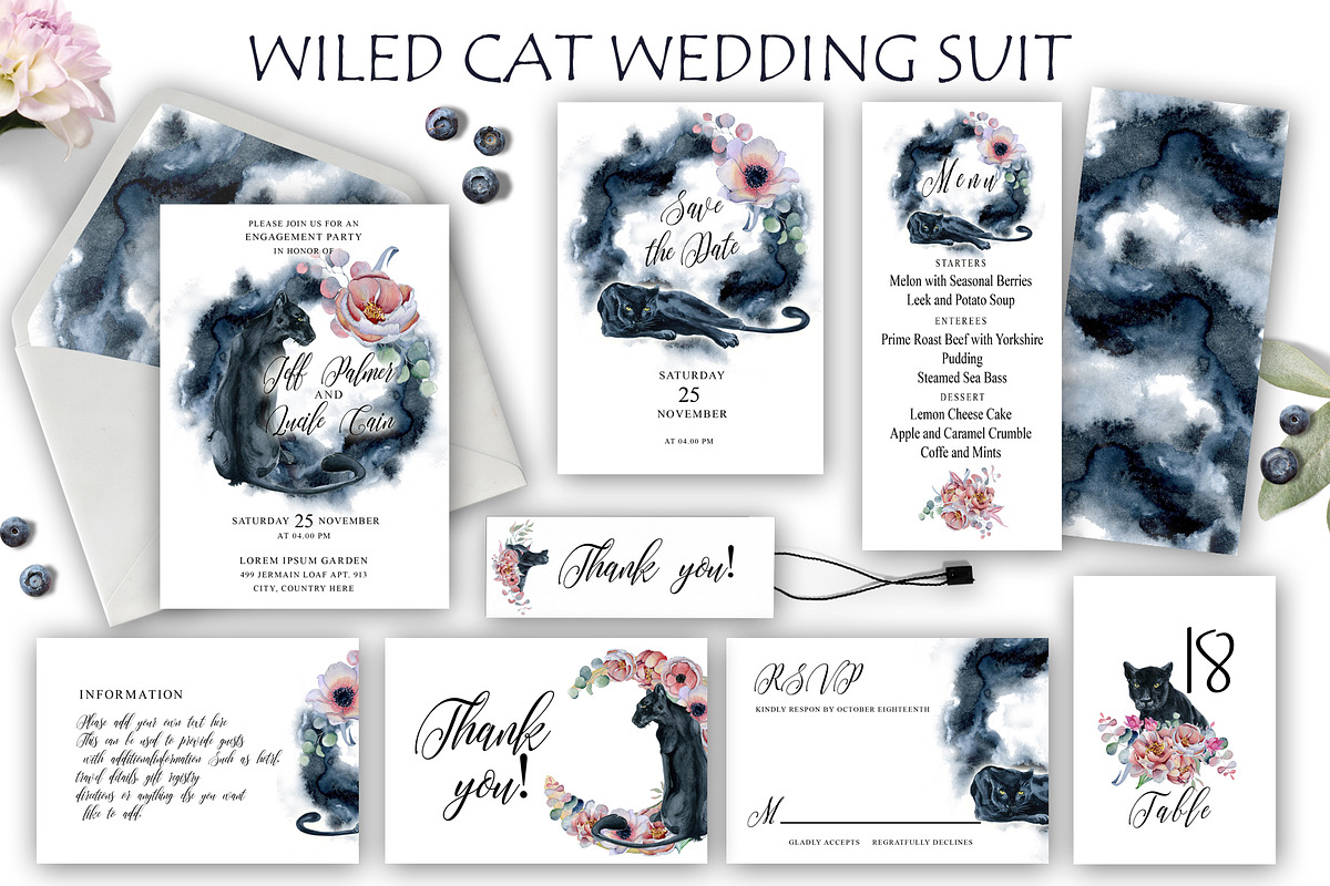 Wiled Cats Wedding Suit in Wedding Templates - product preview 8